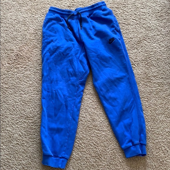 bright blue sweatpants